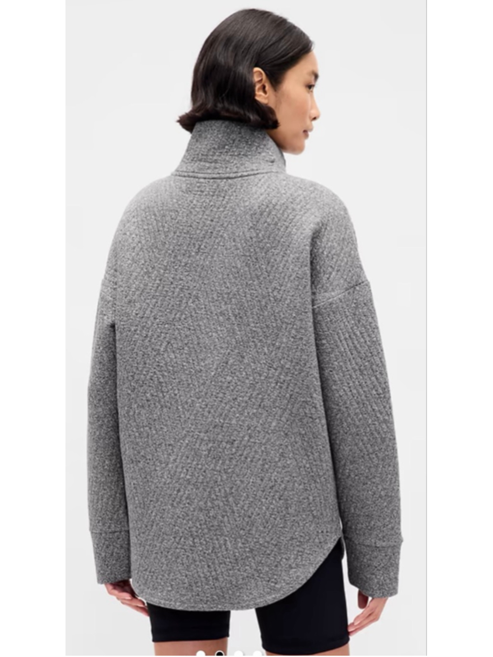 NWT Gap Fit Quilted Jacquard Half-Zip Pullover in Heather Gray Sz XL! - Picture 2 of 8